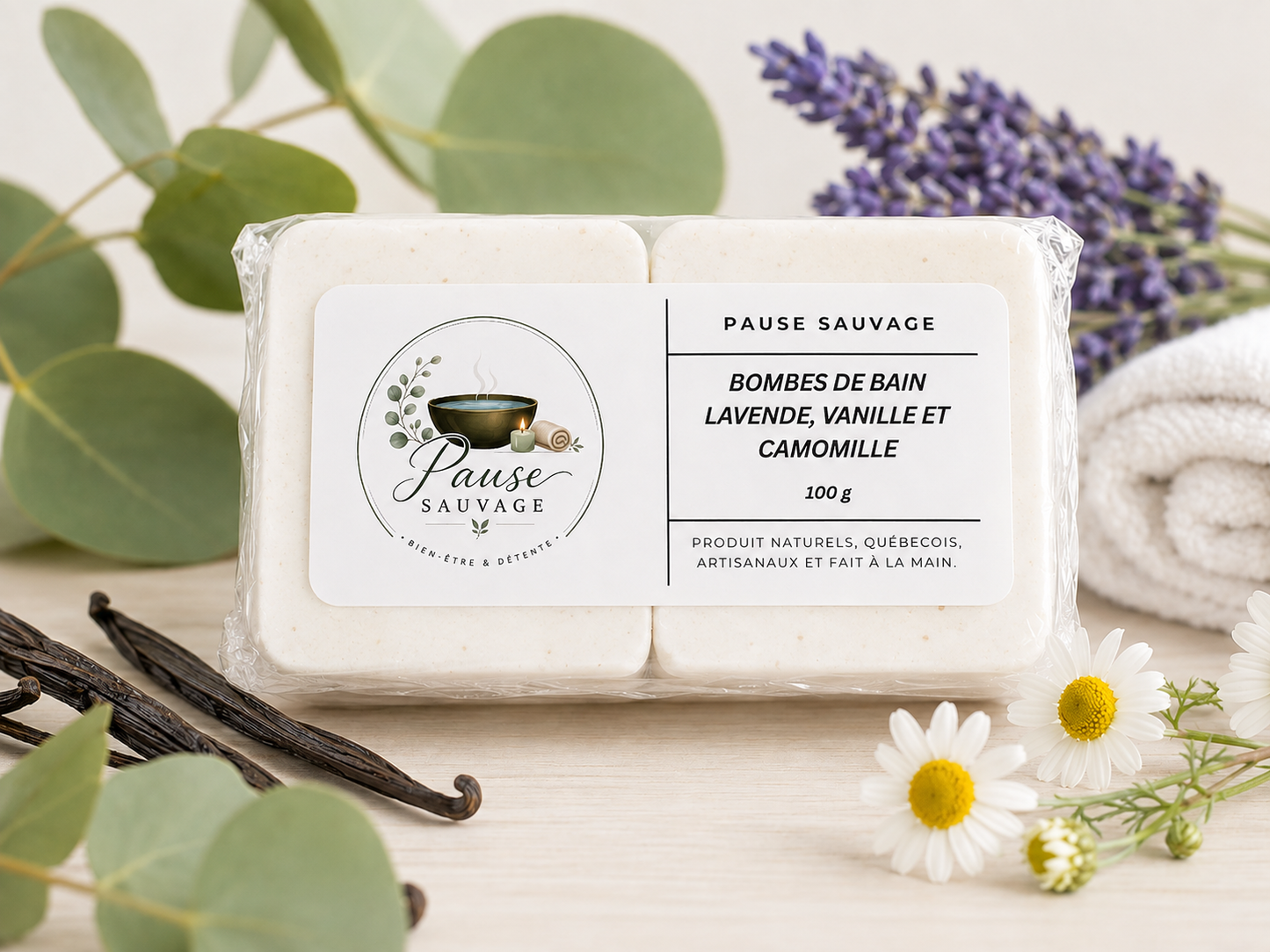 Bombes de bain Pause Sauvage : deux cubes effervescents de 70 g au total